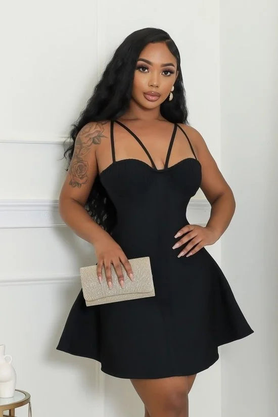 The Giselle Black Mini Dress